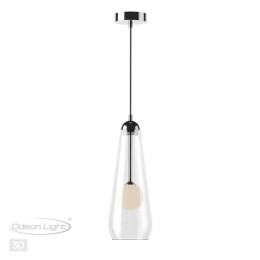 Светильник подвесной 4954/1 Odeon Light Хром/ белый/прозрачный/стекло