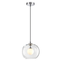 Светильник подвесной 4955/1 Odeon Light Хром/ белый/прозрачный/стекло