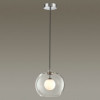 Светильник подвесной 4955/1 Odeon Light Хром/ белый/прозрачный/стекло