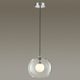 Светильник подвесной 4955/1 Odeon Light Хром/ белый/прозрачный/стекло