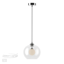 Светильник подвесной 4955/1 Odeon Light Хром/ белый/прозрачный/стекло