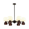 Люстра 4978/12 Odeon Light Черный/белый/бордовый/стекло