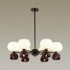 Люстра 4978/12 Odeon Light Черный/белый/бордовый/стекло