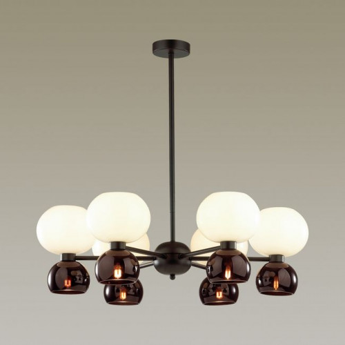 Люстра 4978/12 Odeon Light Черный/белый/бордовый/стекло