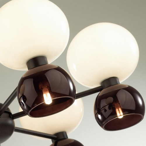 Люстра 4978/12 Odeon Light Черный/белый/бордовый/стекло