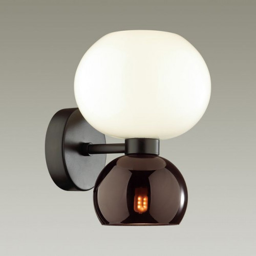 Светильник настенный 4978/2W Odeon Light Черный/белый/бордовый/стекло