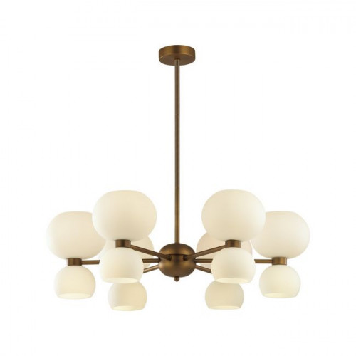 Люстра 4979/12 Odeon Light Мат.бронзовый/белый/стекло
