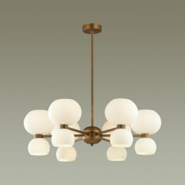 Люстра 4979/12 Odeon Light Мат.бронзовый/белый/стекло