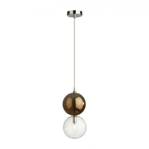 Светильник подвесной 4980/1B Odeon Light Хром/коричневый/стекло