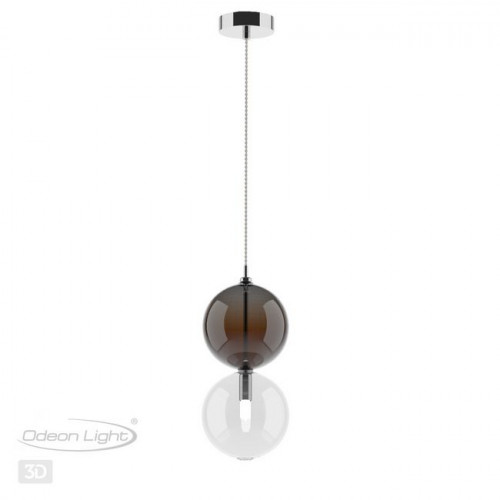 Светильник подвесной 4980/1B Odeon Light Хром/коричневый/стекло