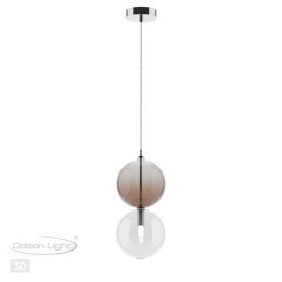 Светильник подвесной 4980/1C Odeon Light Хром/бордовый/стекло