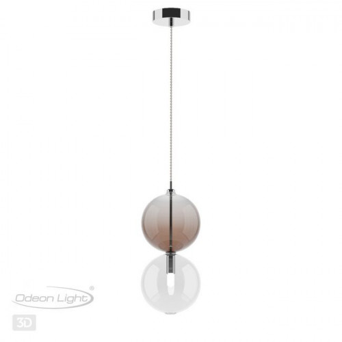Светильник подвесной 4980/1C Odeon Light Хром/бордовый/стекло
