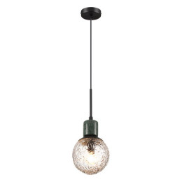 Светильник подвесной 5026/1 Odeon Light Черный матовый/темно-зеленый/прозрачный/металл/мрамор/стекло