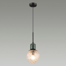 Светильник подвесной 5026/1 Odeon Light Черный матовый/темно-зеленый/прозрачный/металл/мрамор/стекло