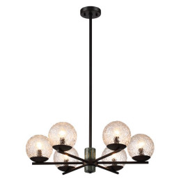 Люстра 5026/6 Odeon Light Черный матовый/темно-зеленый/прозрачный/металл/мрамор/стекло