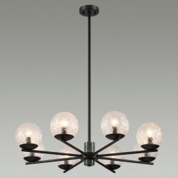 Люстра 5026/8 Odeon Light Черный матовый/темно-зеленый/прозрачный/металл/мрамор/стекло