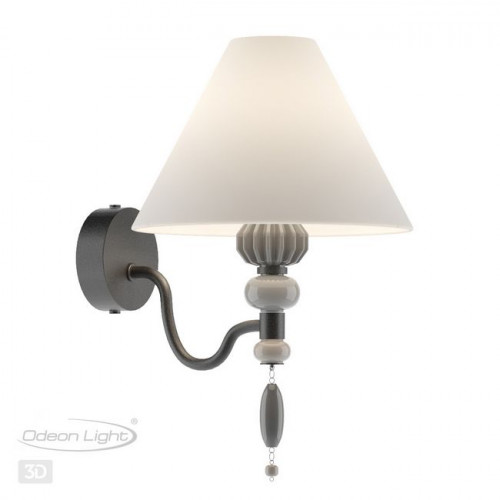 Светильник настенный 4896/1W Odeon Light Exclusive Черный матовый/светло-серый/серый/молочный