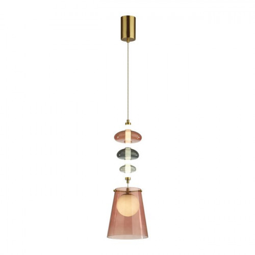 Светильник подвесной 5411/18LA Odeon Light Exclusive Бронзовый/бордовый/серый/белый матовый