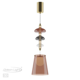 Светильник подвесной 5411/18LA Odeon Light Exclusive Бронзовый/бордовый/серый/белый матовый