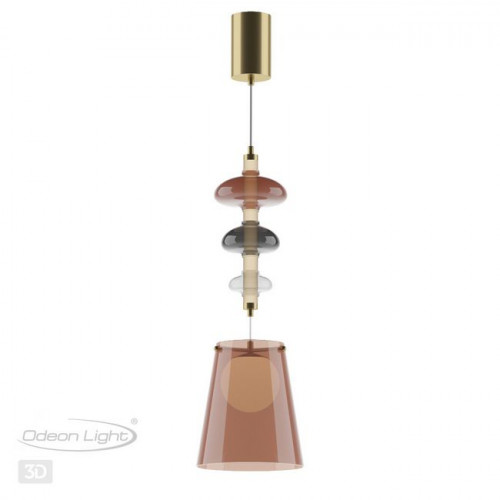 Светильник подвесной 5411/18LA Odeon Light Exclusive Бронзовый/бордовый/серый/белый матовый