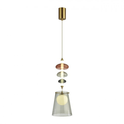 Светильник подвесной 5411/18LB Odeon Light Exclusive Бронзовый/серый/бордовый/белый матовый