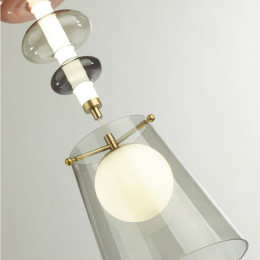 Светильник подвесной 5411/18LB Odeon Light Exclusive Бронзовый/серый/бордовый/белый матовый