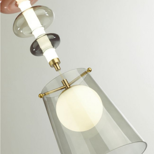 Светильник подвесной 5411/18LB Odeon Light Exclusive Бронзовый/серый/бордовый/белый матовый