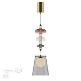 Светильник подвесной 5411/18LB Odeon Light Exclusive Бронзовый/серый/бордовый/белый матовый