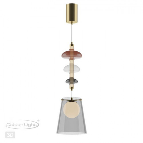 Светильник подвесной 5411/18LB Odeon Light Exclusive Бронзовый/серый/бордовый/белый матовый