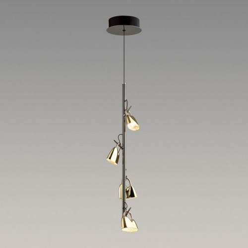 Светильник подвесной 5002/17L Odeon Light Черный хром/золотой/ металл/акрил