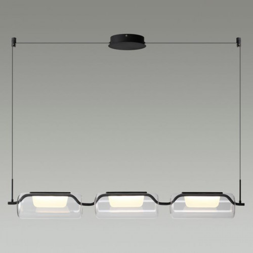 Люстра 5003/30L Odeon Light Черный матовый/прозрачный/стекло