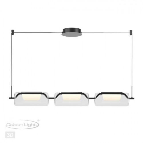Люстра 5003/30L Odeon Light Черный матовый/прозрачный/стекло