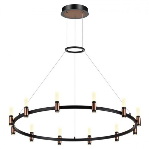 Люстра 5009/48L Odeon Light Матовый черный/ античная бронза/белый/металл/акрил