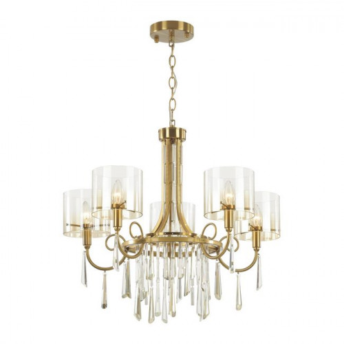 Люстра 4886/5 Odeon Light Exclusive Бронзовый/янтарный/прозрачный
