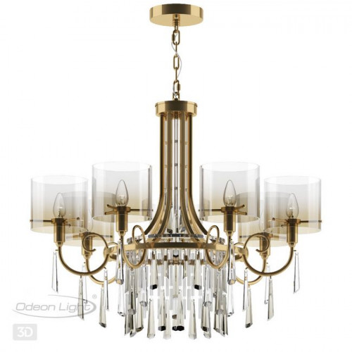Люстра 4886/7 Odeon Light Exclusive Бронзовый/янтарный/прозрачный