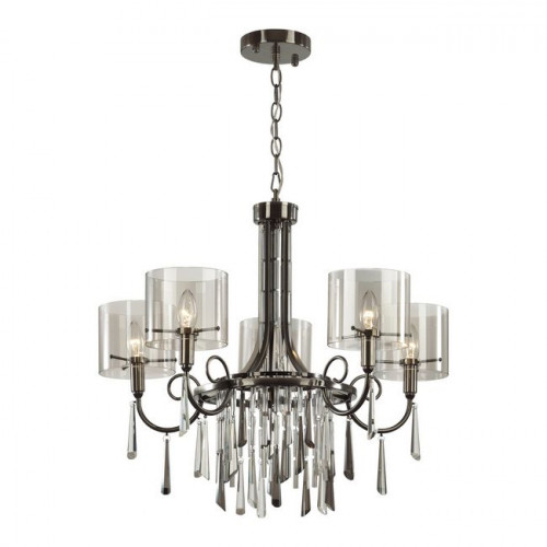 Люстра 4890/5 Odeon Light Exclusive Черный хром/дымчатый/прозрачный