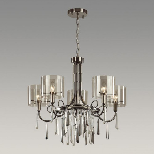 Люстра 4890/5 Odeon Light Exclusive Черный хром/дымчатый/прозрачный