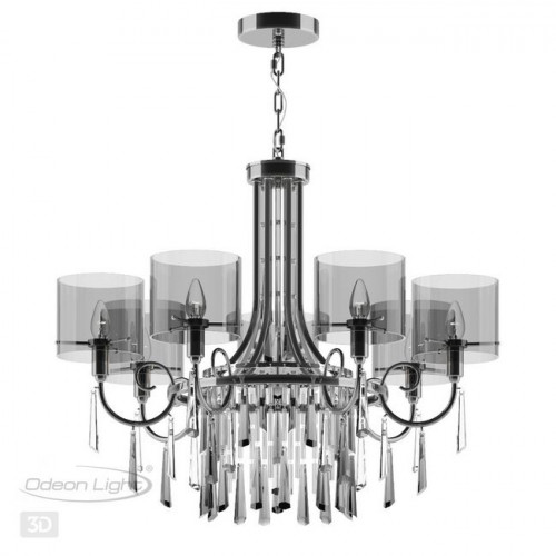 Люстра 4890/7 Odeon Light Exclusive Черный хром/дымчатый/прозрачный