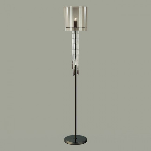 Торшер 4890/1F Odeon Light Exclusive Черный хром/дымчатый/прозрачный