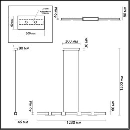 Люстра 4991/40L Odeon Light Черный/золотой/металл/акрил