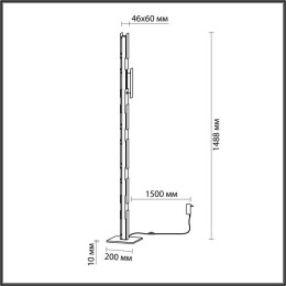 Торшер 4991/36FL Odeon Light Черный/золотой/металл/акрил