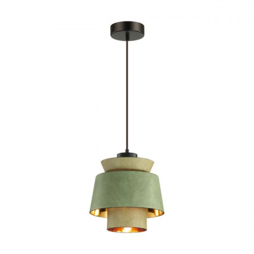 Светильник подвесной 4992/1A Odeon Light Светло-зеленый/золотой/металл/экокожа