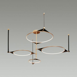 Люстра 4995/150L Odeon Light Матовый золотой/черный/металл/акрил/экокожа