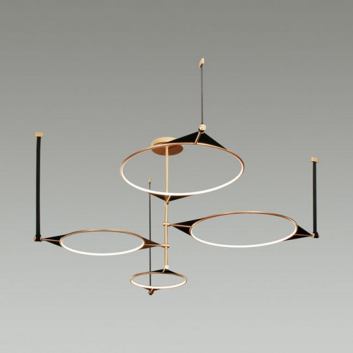 Люстра 4995/150L Odeon Light Матовый золотой/черный/металл/акрил/экокожа