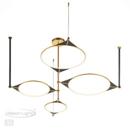 Люстра 4995/150L Odeon Light Матовый золотой/черный/металл/акрил/экокожа