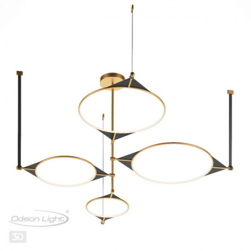 Люстра 4995/150L Odeon Light Матовый золотой/черный/металл/акрил/экокожа