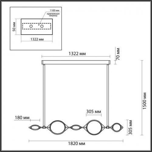 Люстра 4995/50L Odeon Light Матовый золотой/черный/металл/акрил/экокожа