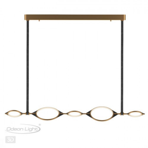 Люстра 4995/50L Odeon Light Матовый золотой/черный/металл/акрил/экокожа