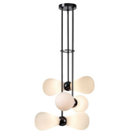 Светильник подвесной 5418/6 Odeon Light Exclusive Черный хром/белый матовый