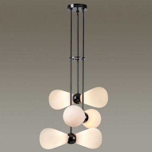 Светильник подвесной 5418/6 Odeon Light Exclusive Черный хром/белый матовый